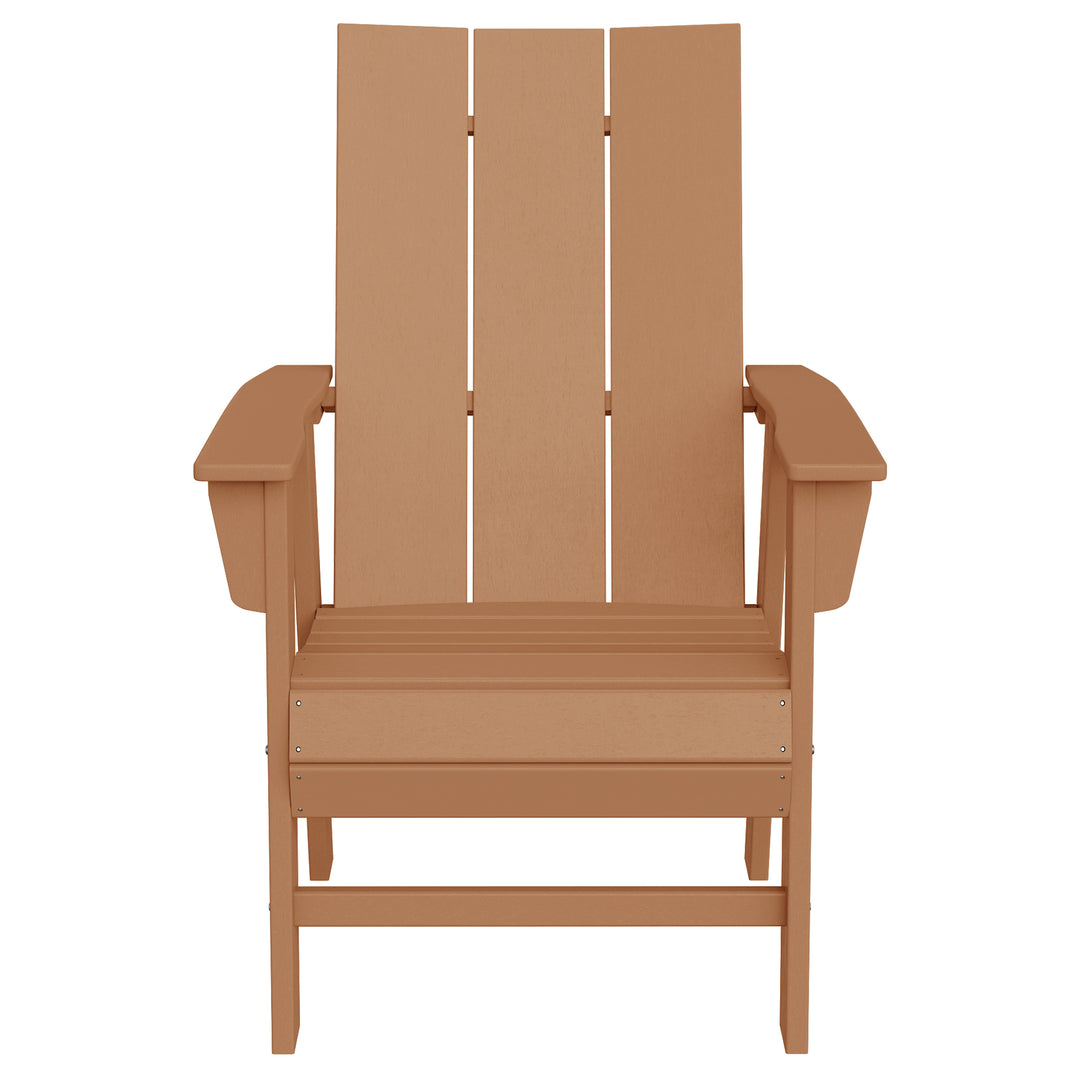 Ashore Outdoor Patio HDPE Plastic Modern Adirondack Dining Chair
