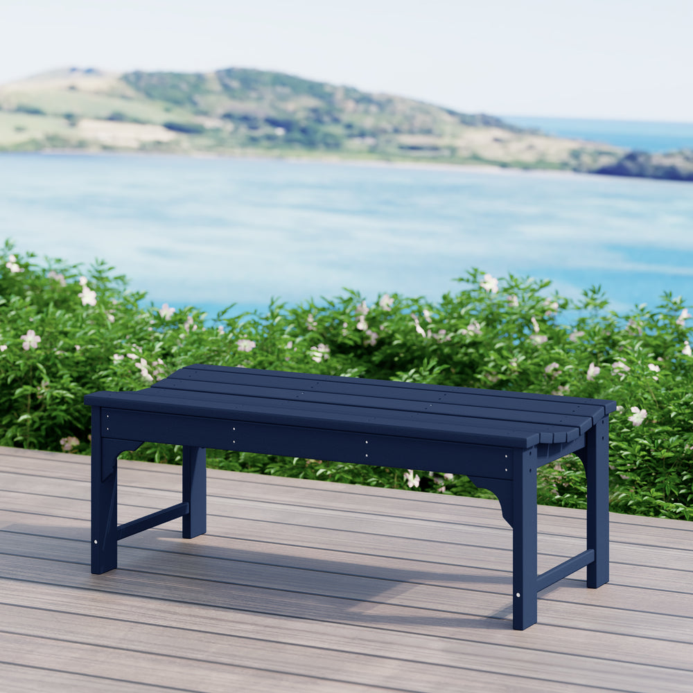 Malibu 48" length backless Poly Wood Outdoor / Garden bench