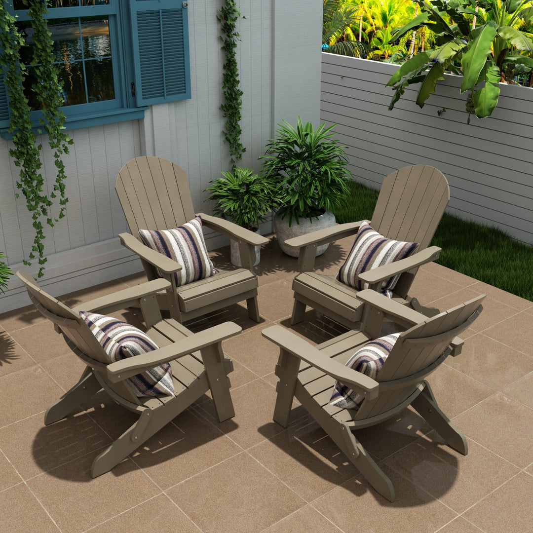 Tuscany HIPS Outdoor Folding Adirondack Chair (Set of 4)