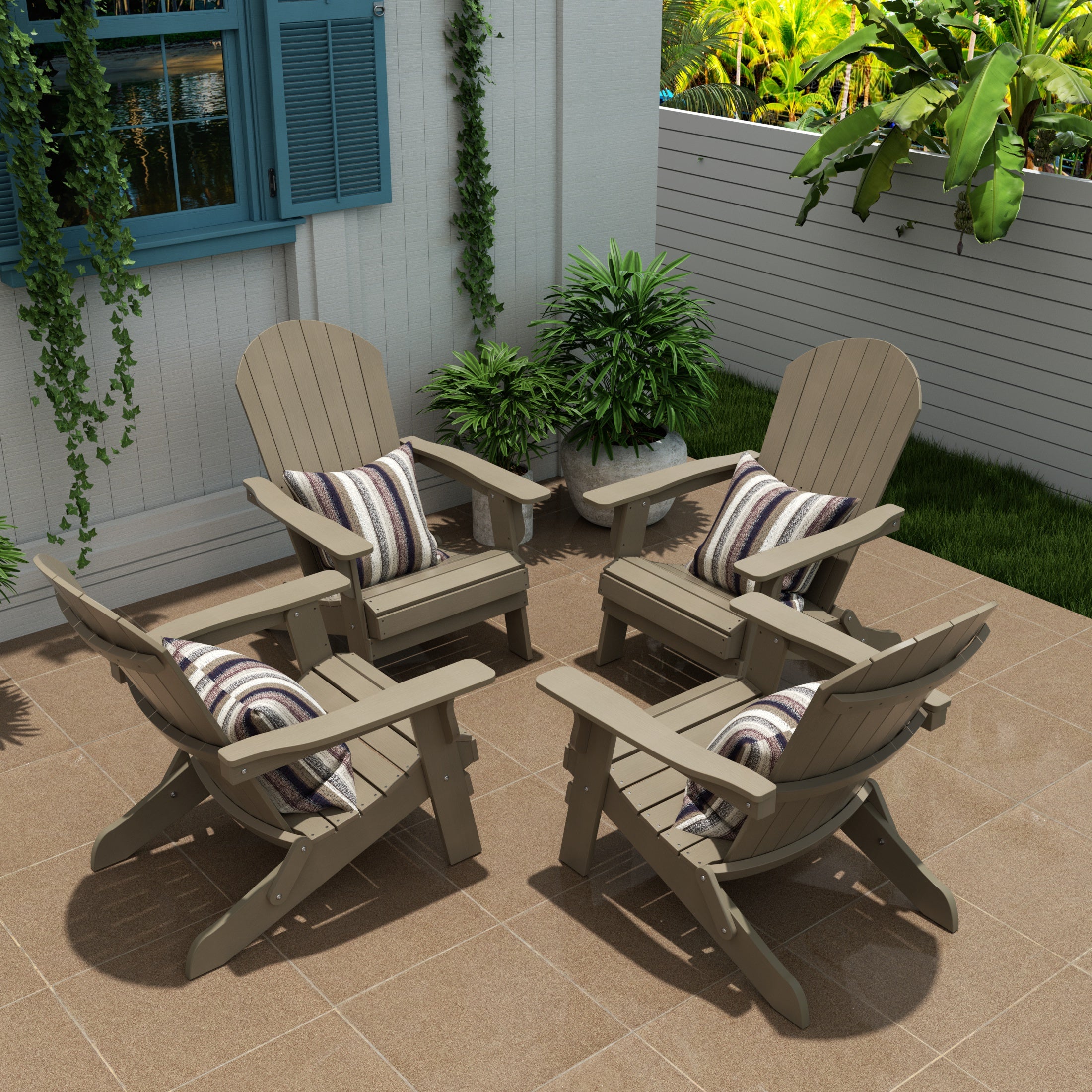 Tuscany Outdoor Folding Adirondack Seashell Chair (Set of 4)