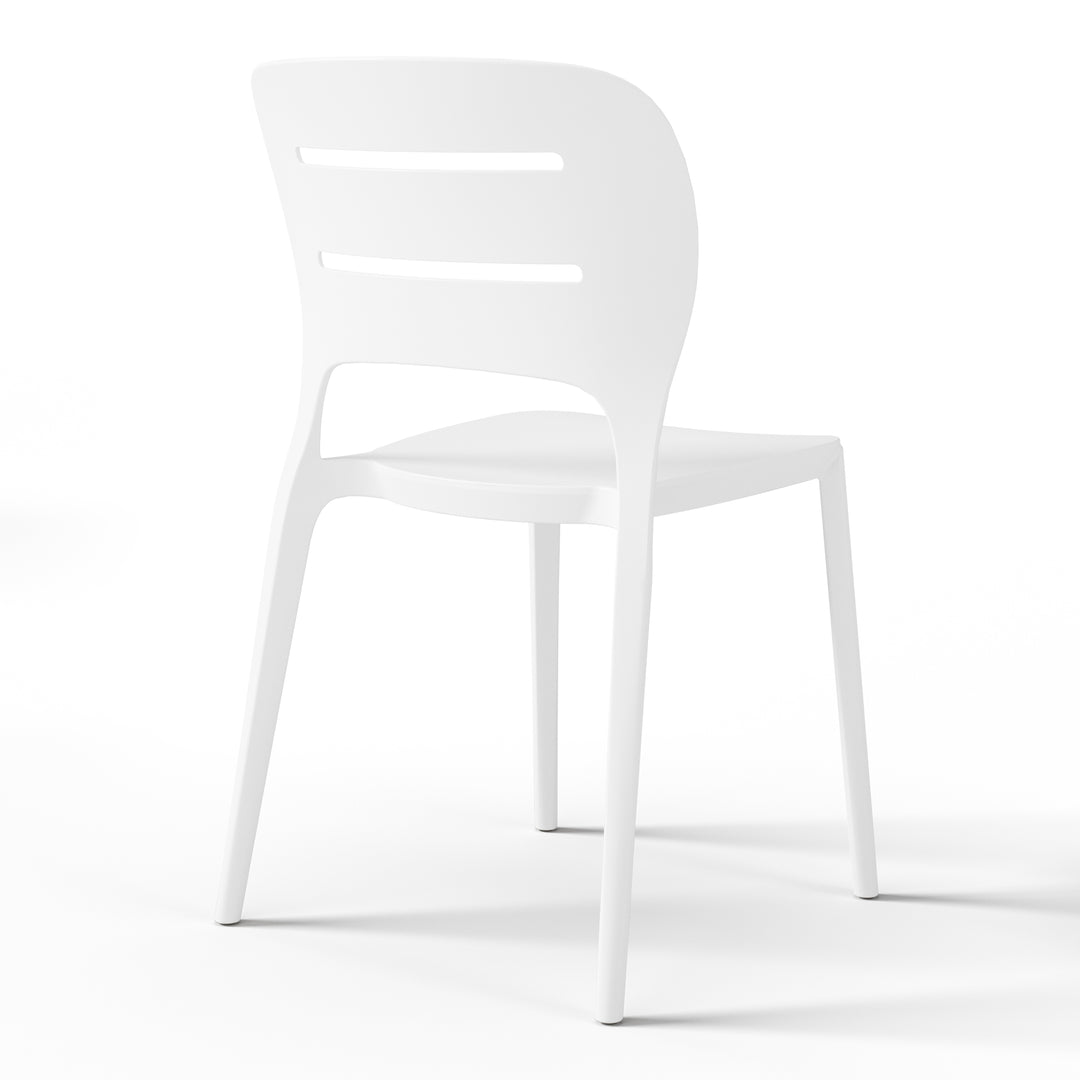 Playa Outdoor Modern Stackable Plastic Patio Dining Side Chairs (Set of 2)