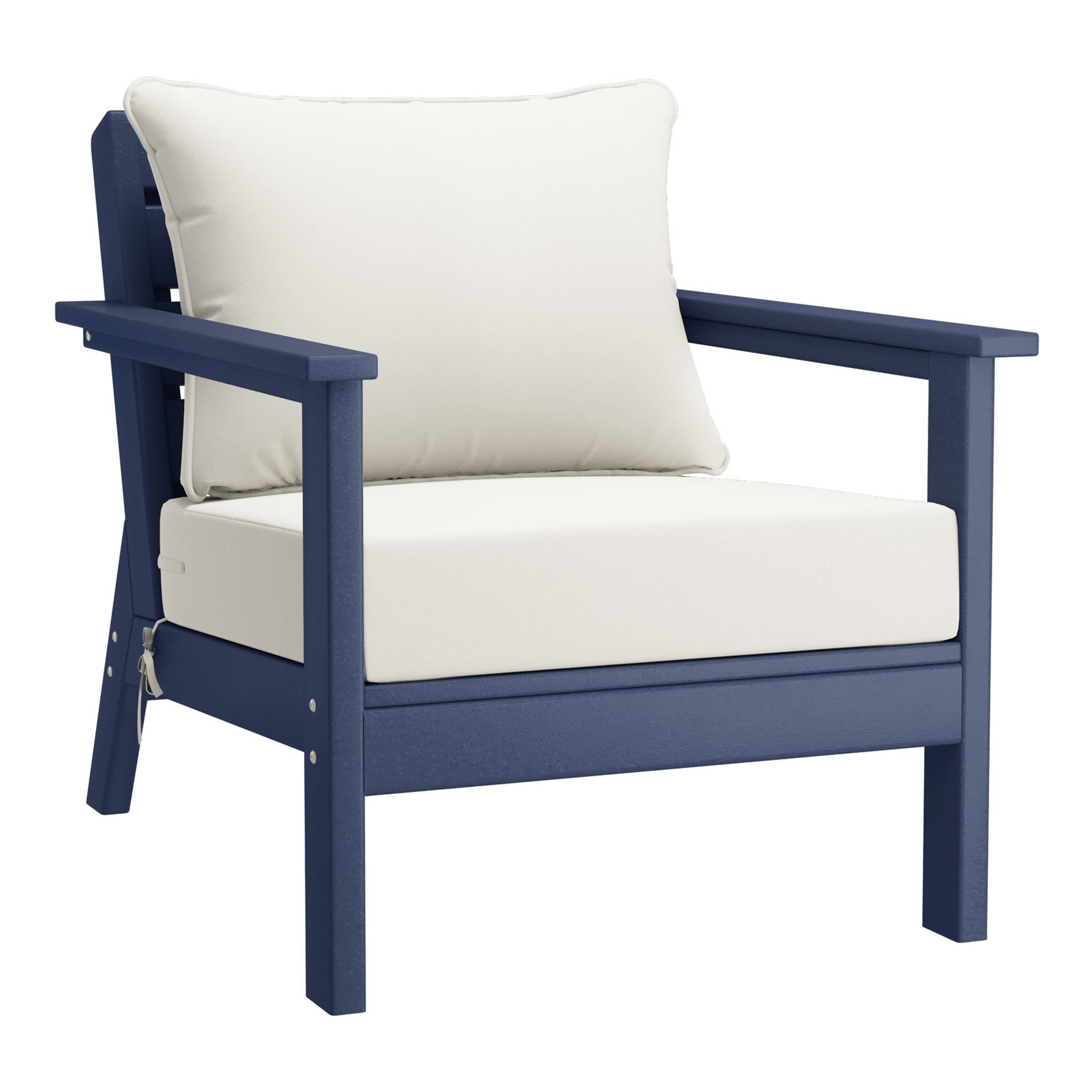 Avalon Outdoor 6-Piece Modular Sectional Patio Furniture Sofa Set in Navy Blue Frame
