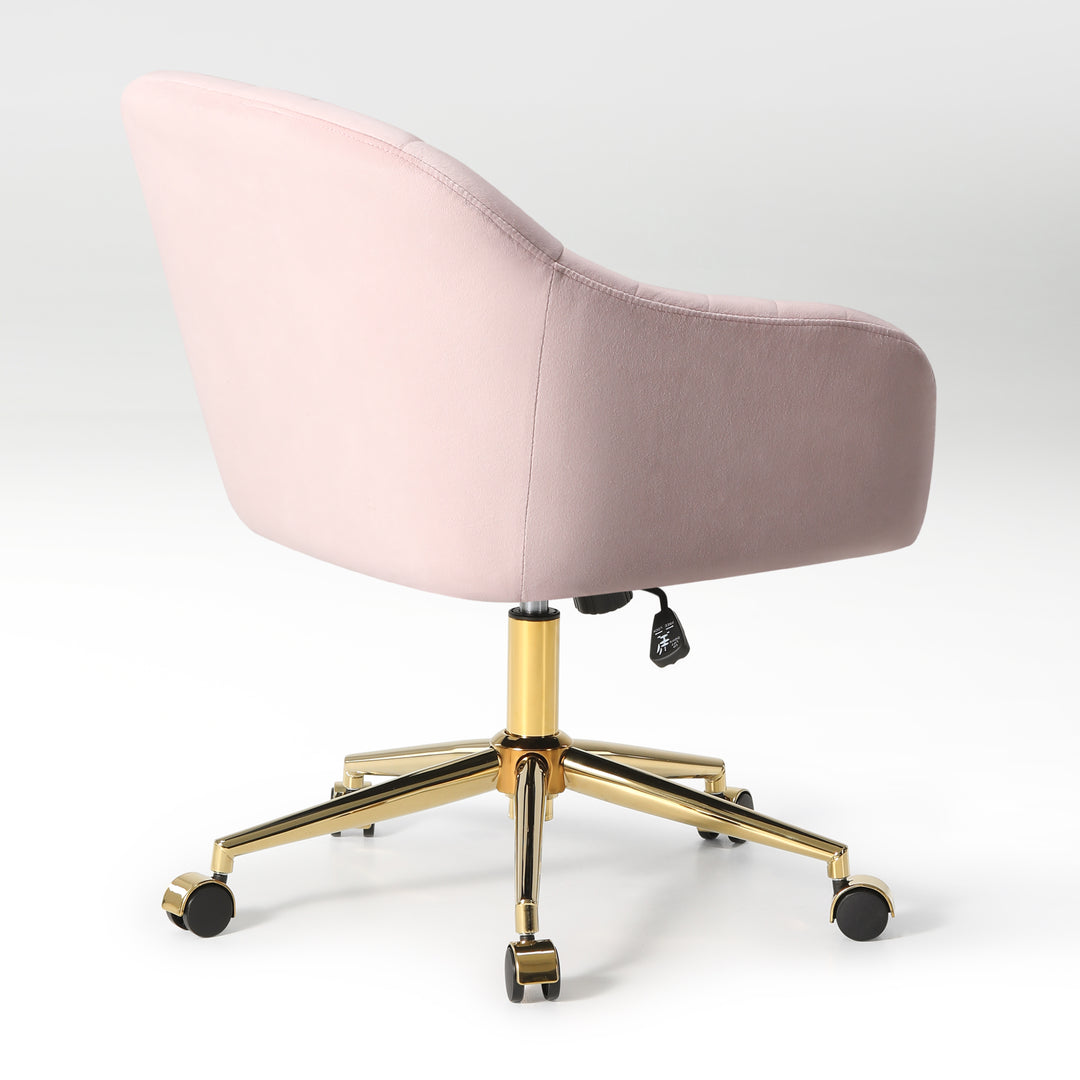 Phoebe Upholstered Velvet Swivel Vanity Office Chair With Wheels