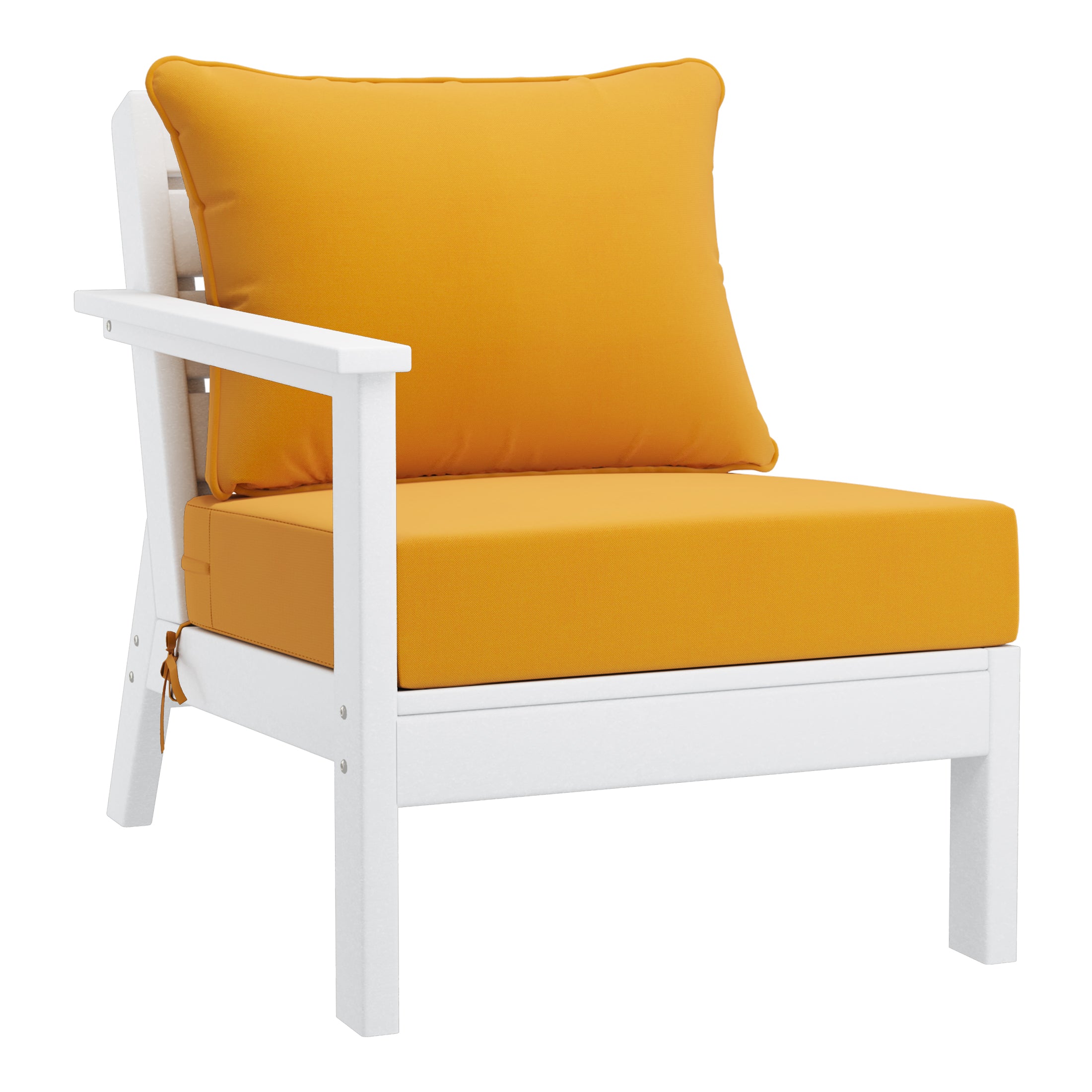 Avalon Outdoor 6-Piece Modular Sectional Patio Furniture Sofa Set in White Frame