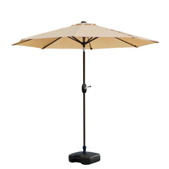 Paolo 9 ft. Patio Table Umbrella with tilt, crank features and free standing square shape weight base kit