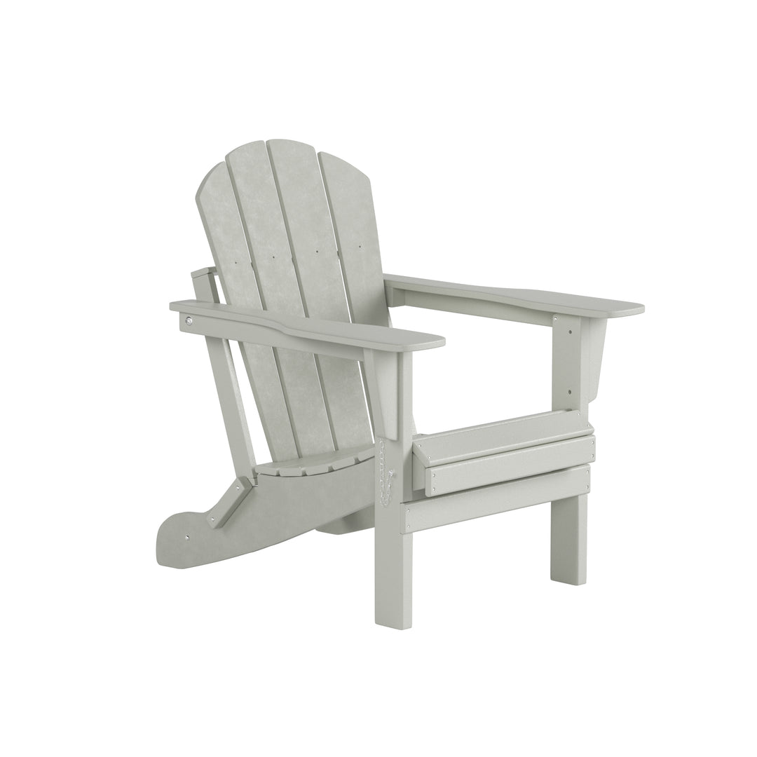 Malibu Modern Folding Poly Adirondack Chair With Square Fire Pit Table Set