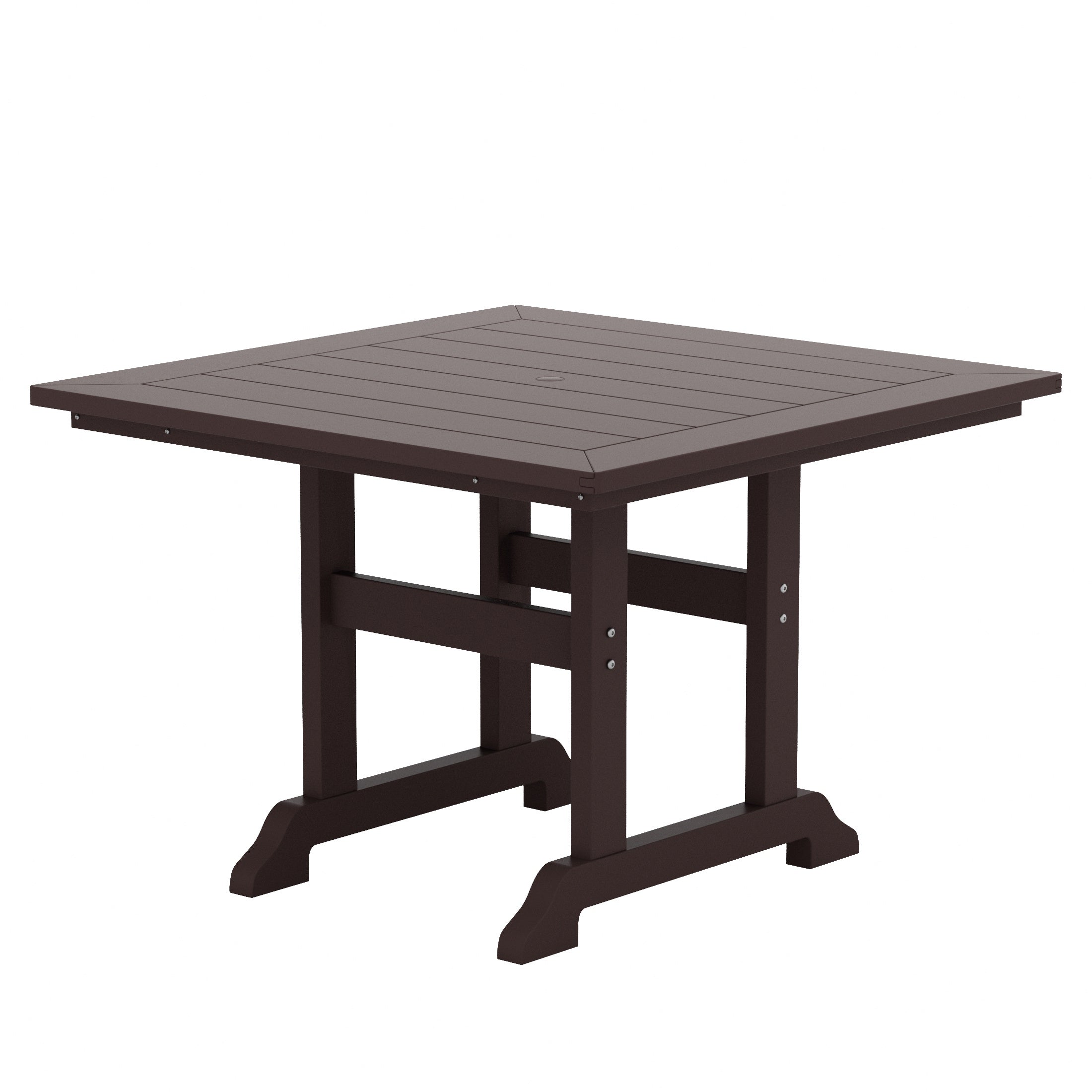 Malibu 5-Piece HDPE Square Patio Dining Table Set with Foldable Chairs