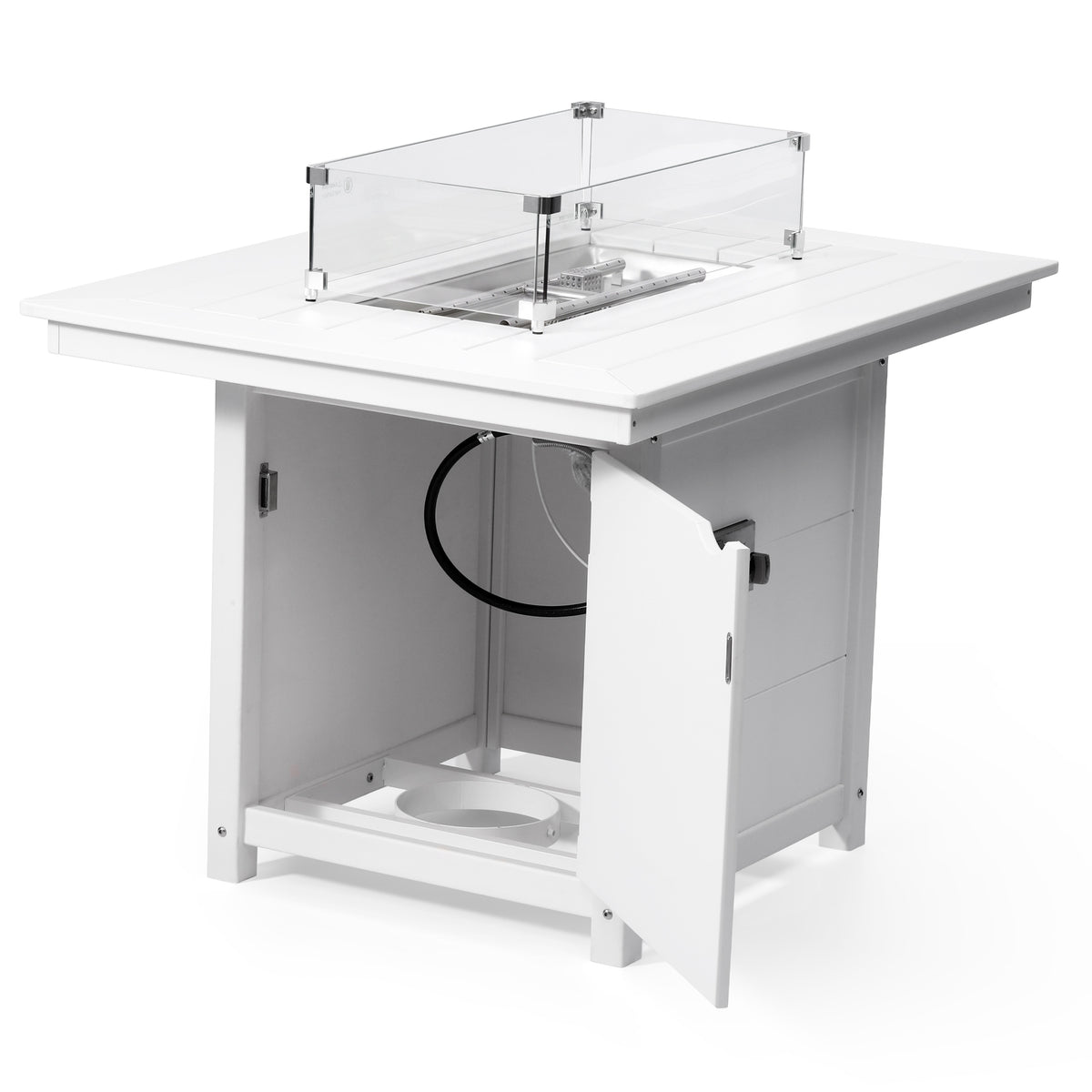 Helios 46" Modern Outdoor Patio Gas Propane Rectangular Fire Pit Table