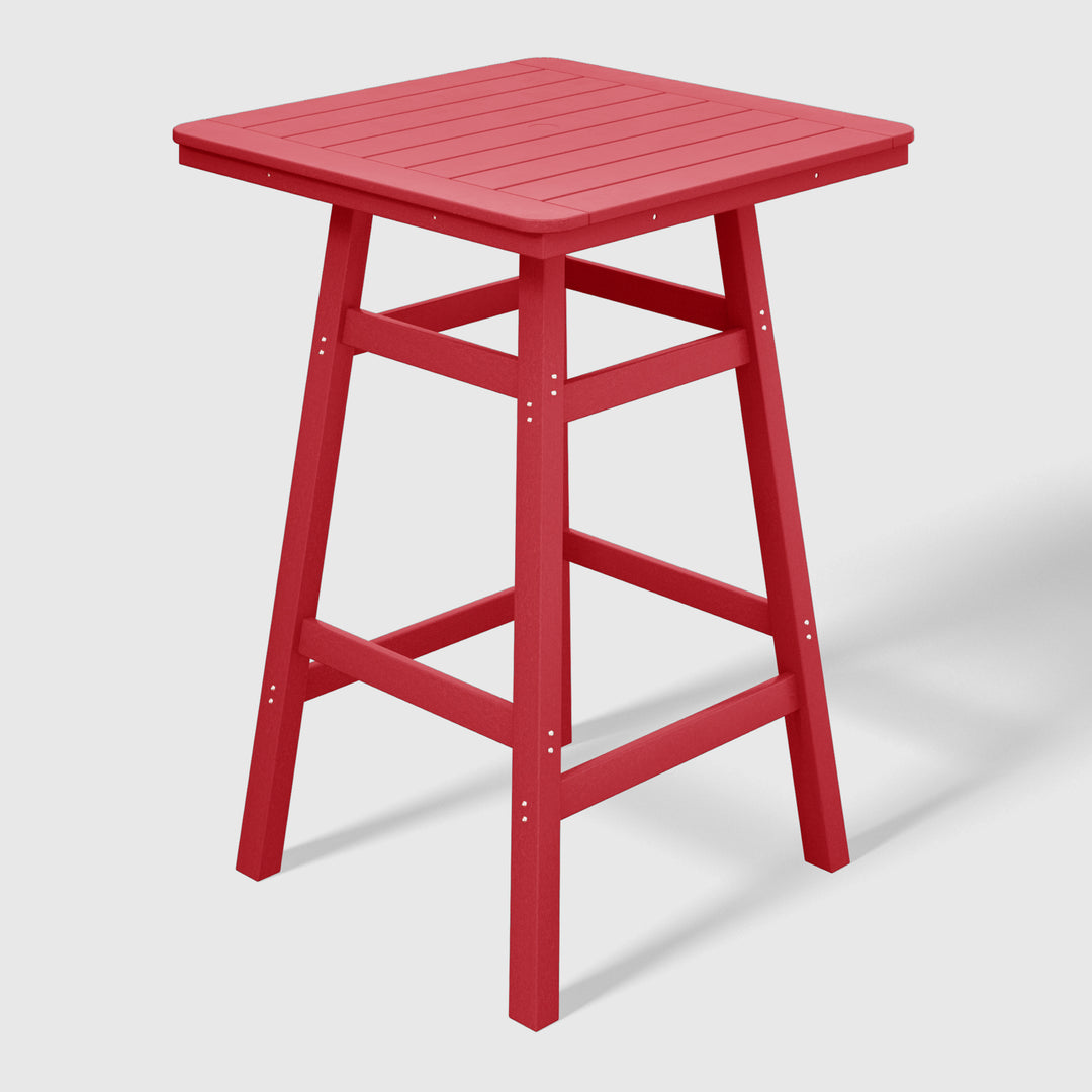 Malibu 30" Square Outdoor Patio Bistro Bar Table With Umbrella Hole