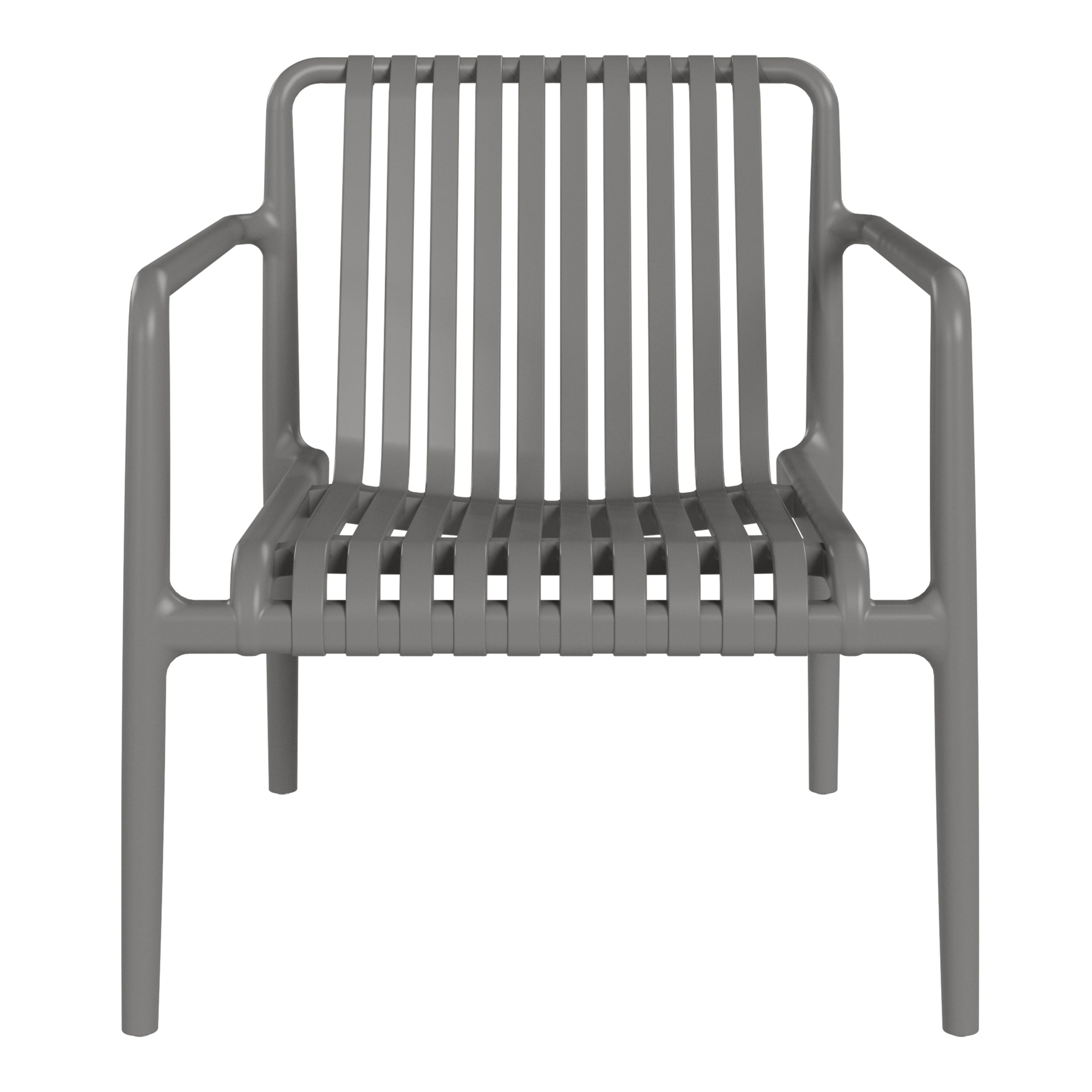 Playa Outdoor Modern Stackable Plastic Patio Club Armchairs (Set of 2)