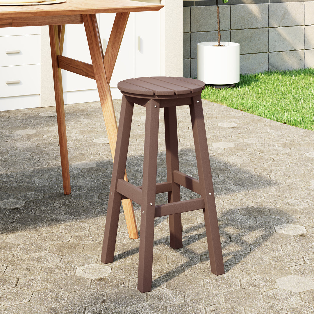 Malibu 29" HDPE Outdoor Patio Round Bar Stool