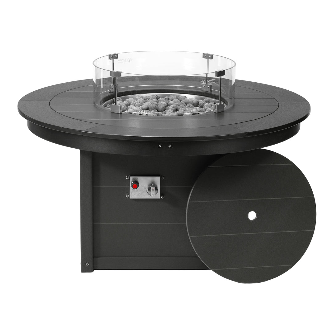 Helios 47" Modern Outdoor 55,000 BTU Patio Propane Round Fire Pit Table