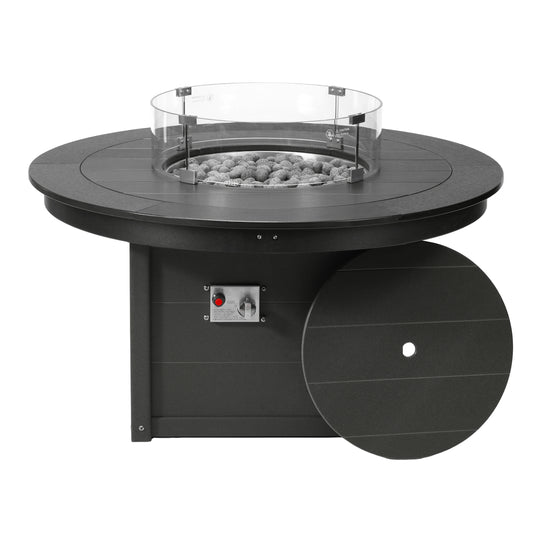 Helios 47" Modern Outdoor 55,000 BTU Patio Propane Round Fire Pit Table