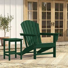 Dylan Adirondack chair in Dark Green styled outdoors