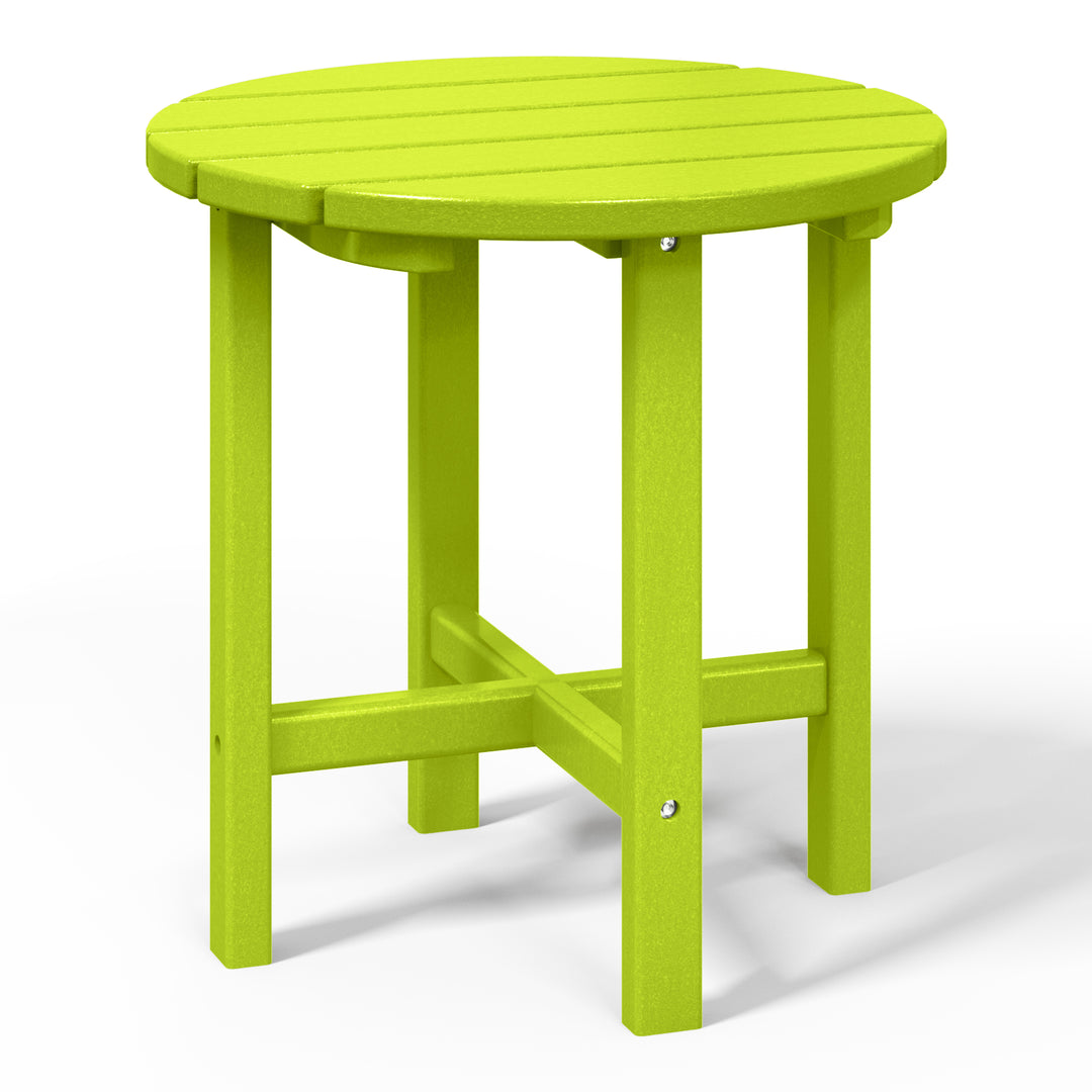 Malibu 2-Piece Outdoor Folding Adjustable Adirondack Chair with Cup Holder & Hideaway Ottoman and 18" Side Table