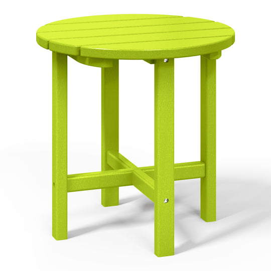 Malibu 2-Piece Outdoor Folding Adjustable Adirondack Chair with Cup Holder & Hideaway Ottoman and 18" Side Table