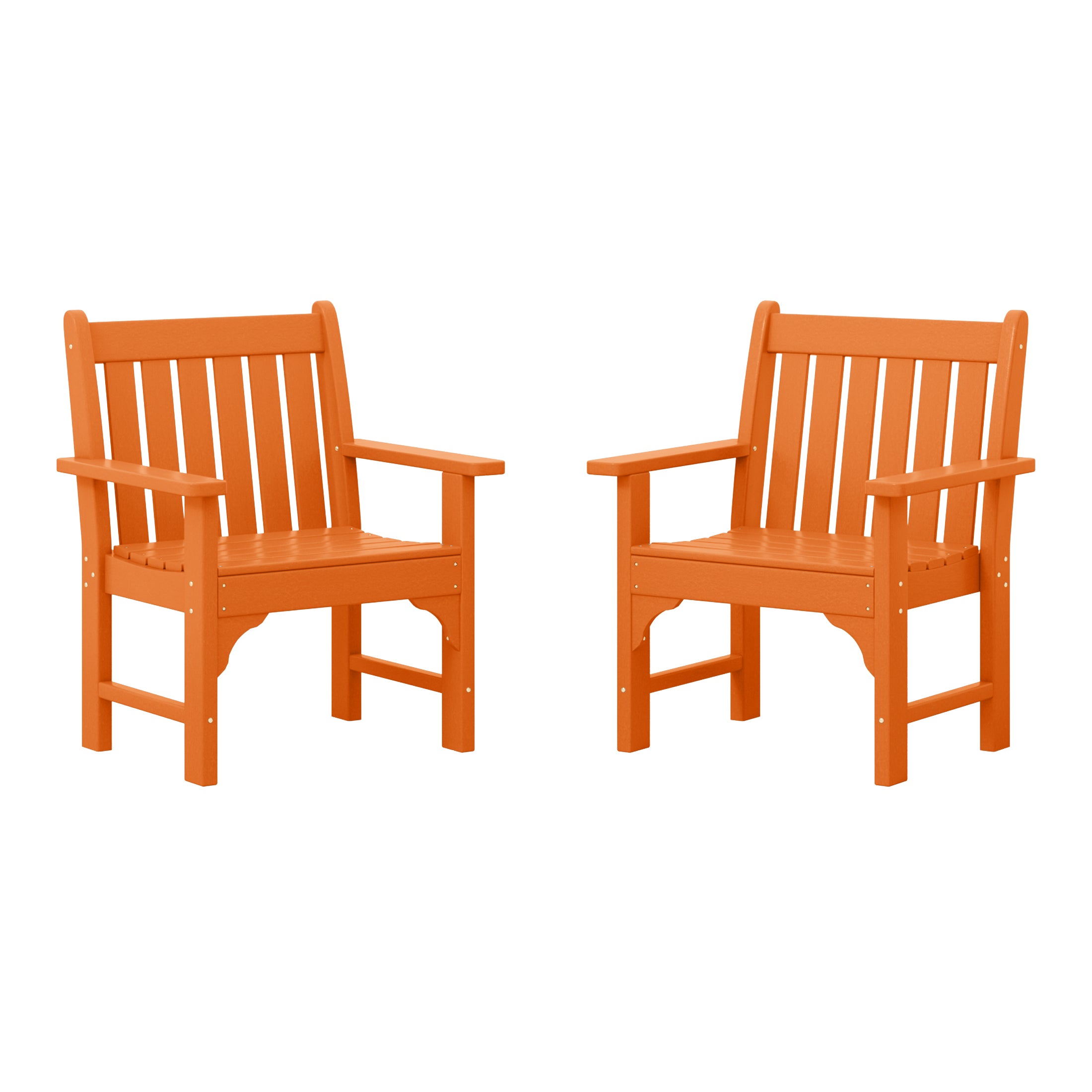 Malibu Outdoor Patio HDPE Adirondack Dining Arm Chairs (Set of 2)
