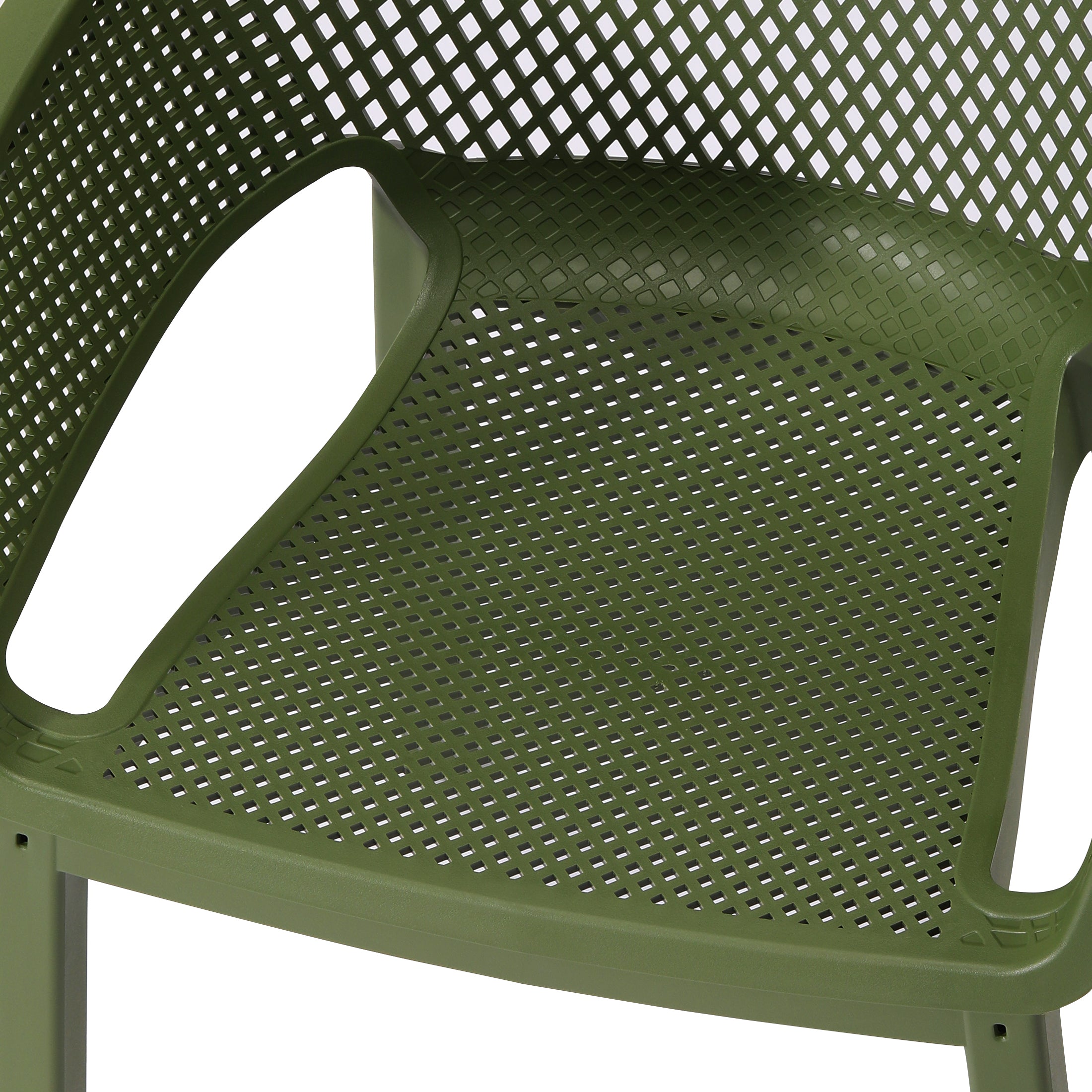 Playa Outdoor Modern Stackable Plastic Resin Patio Dining Armchair (Set of 4)