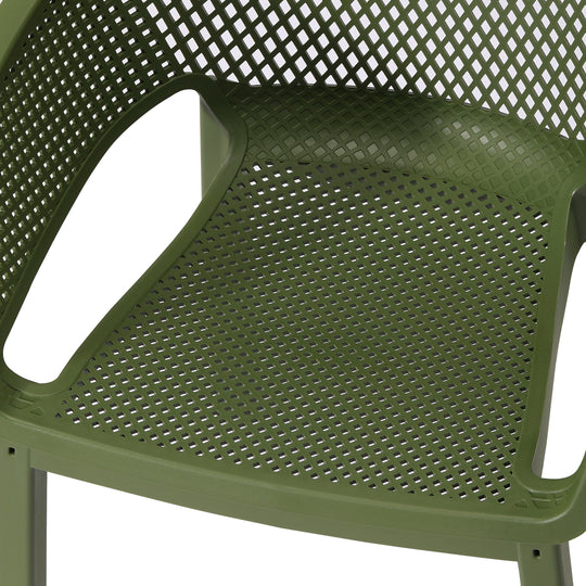 Playa Outdoor Modern Stackable Plastic Resin Patio Dining Armchair (Set of 4)