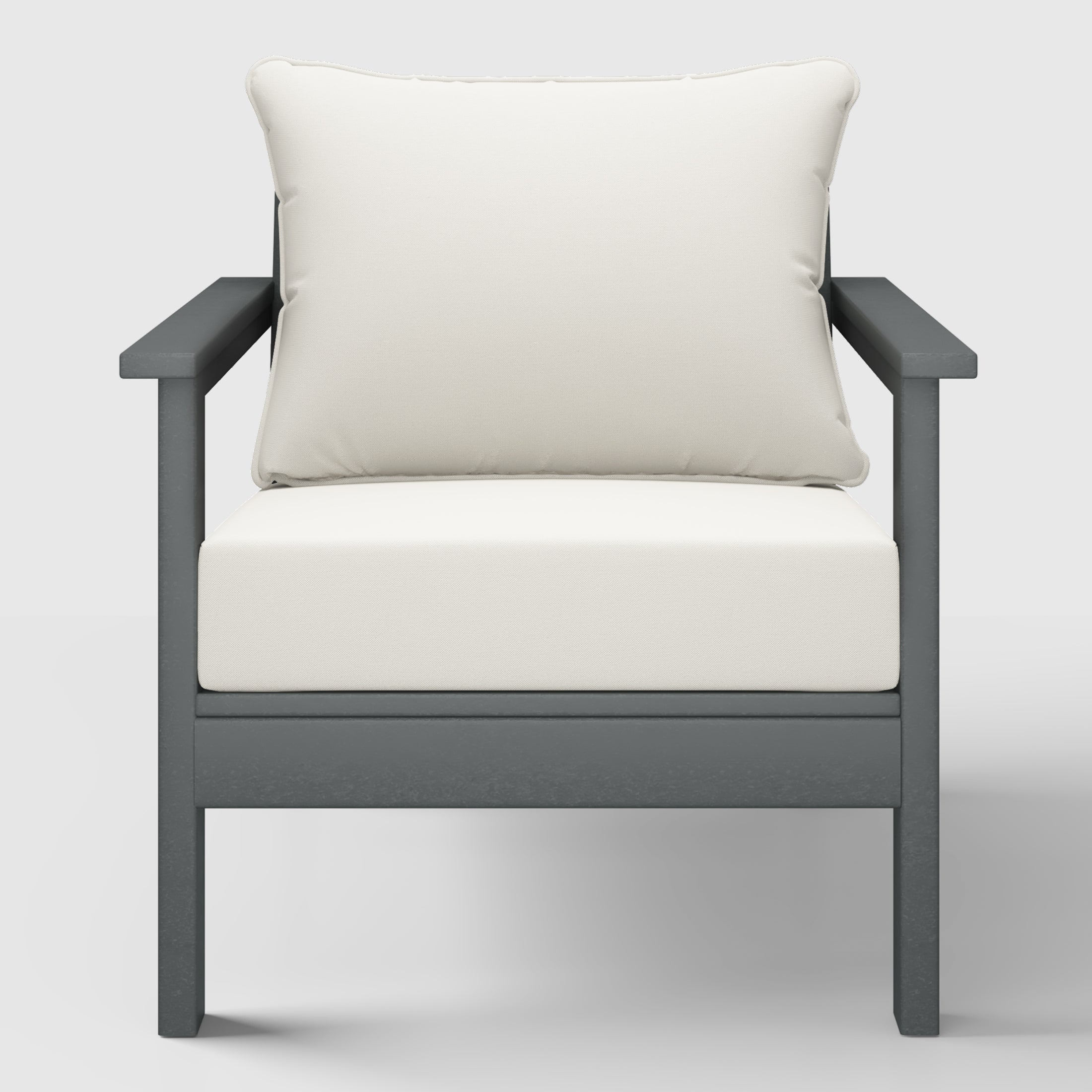 Avalon Outdoor Modern HDPE Patio Club Chairs with Deep Seat Cushions (Set of 2)