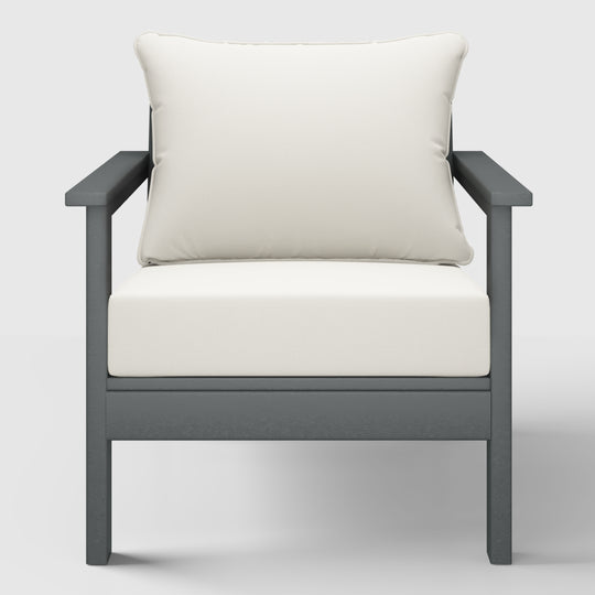 Avalon Outdoor Modern HDPE Patio Club Chairs with Deep Seat Cushions (Set of 2)