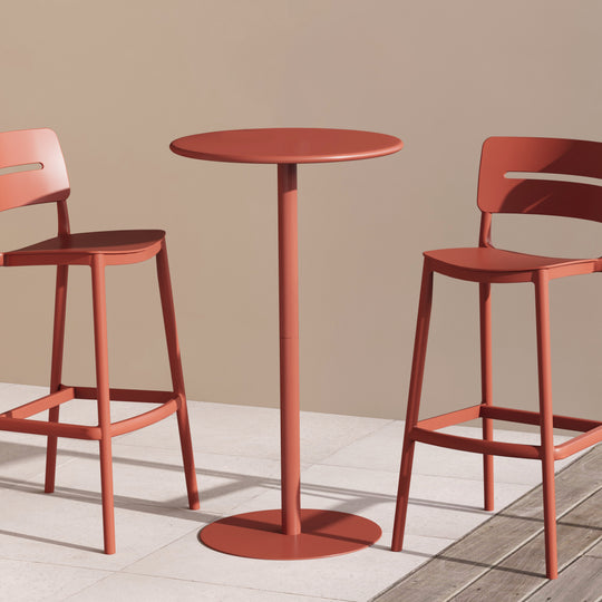 Playa 41.25" Adjustable Metal Round Bar Height Table