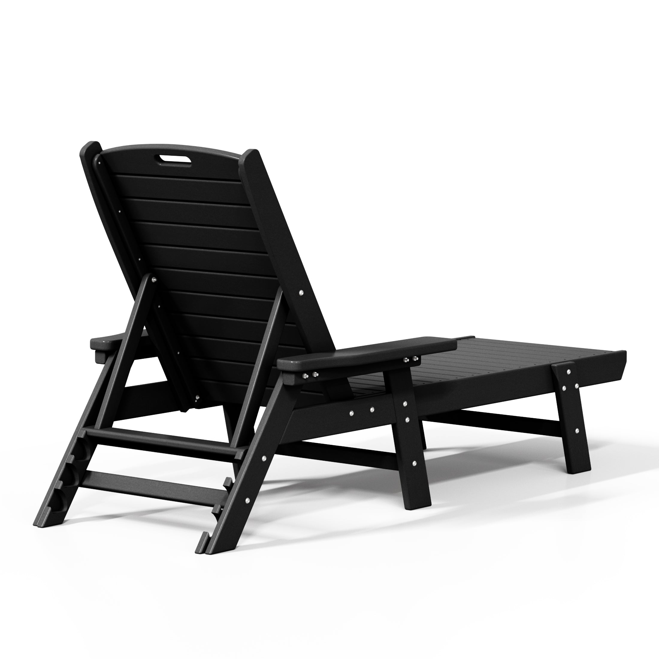 Malibu Poly Reclining Chaise Lounge Set With Table