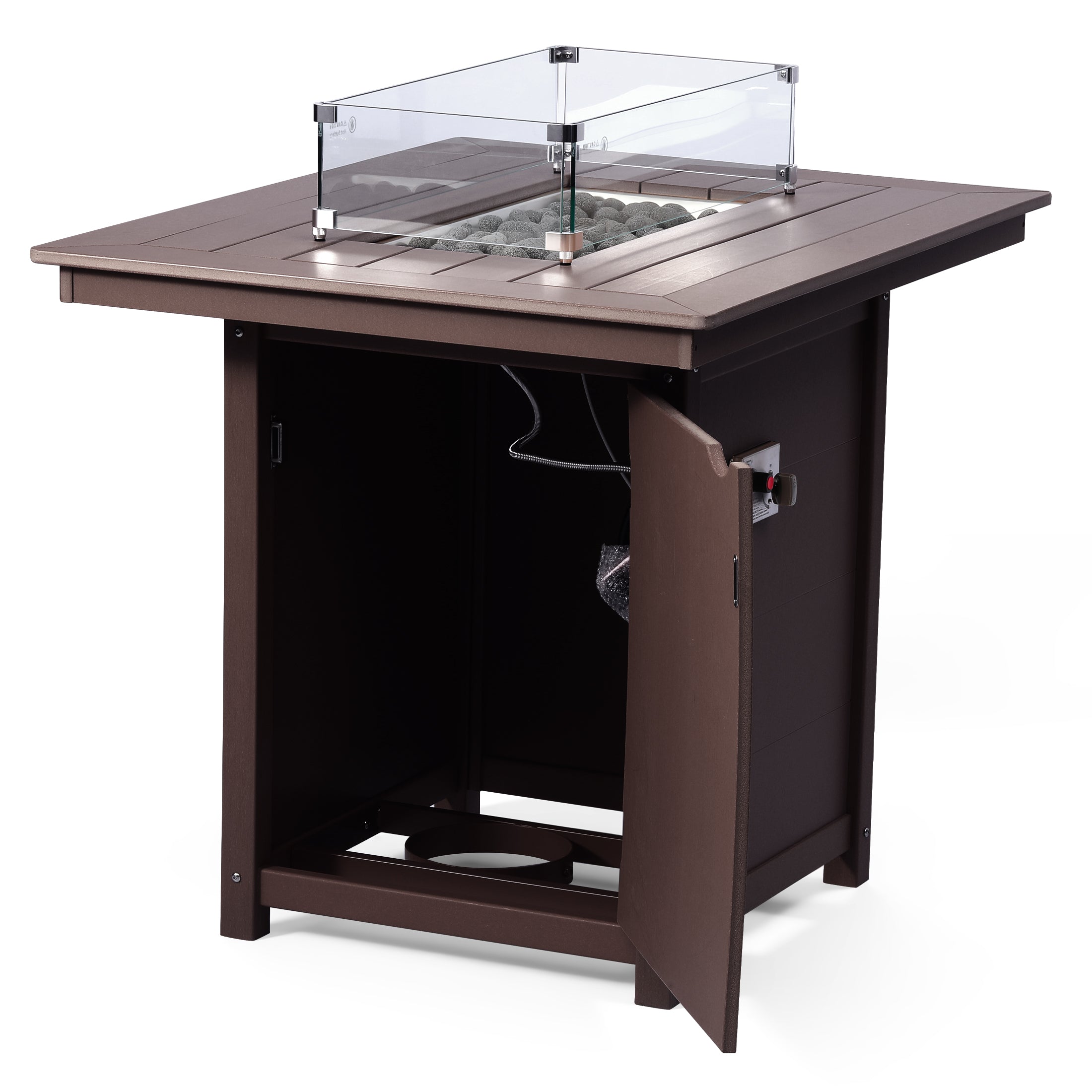 Helios 46" Modern Outdoor Patio Gas Propane Rectangle Fire Pit Table