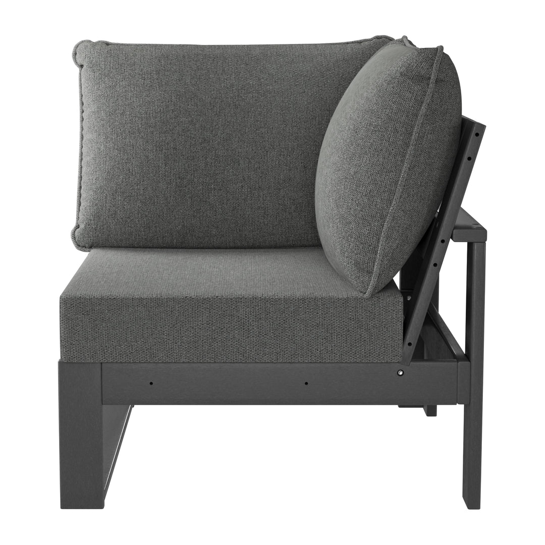 Outdoor HDPE Sectional Corner Sofa Seat with Water-Proof Cushions