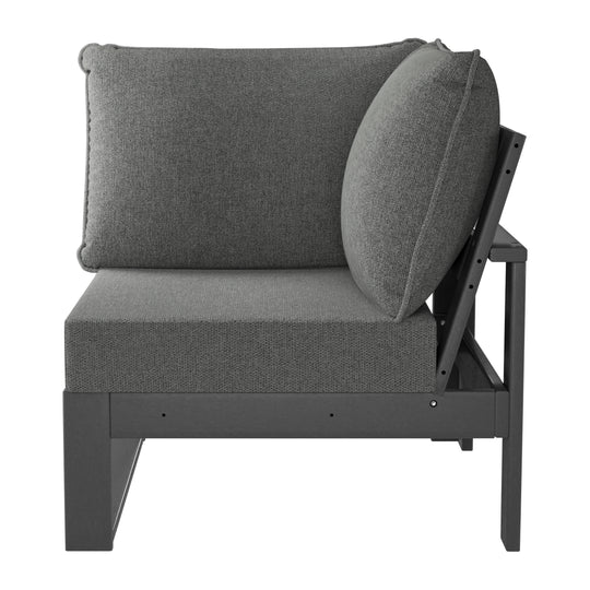 Outdoor HDPE Sectional Corner Sofa Seat with Water-Proof Cushions