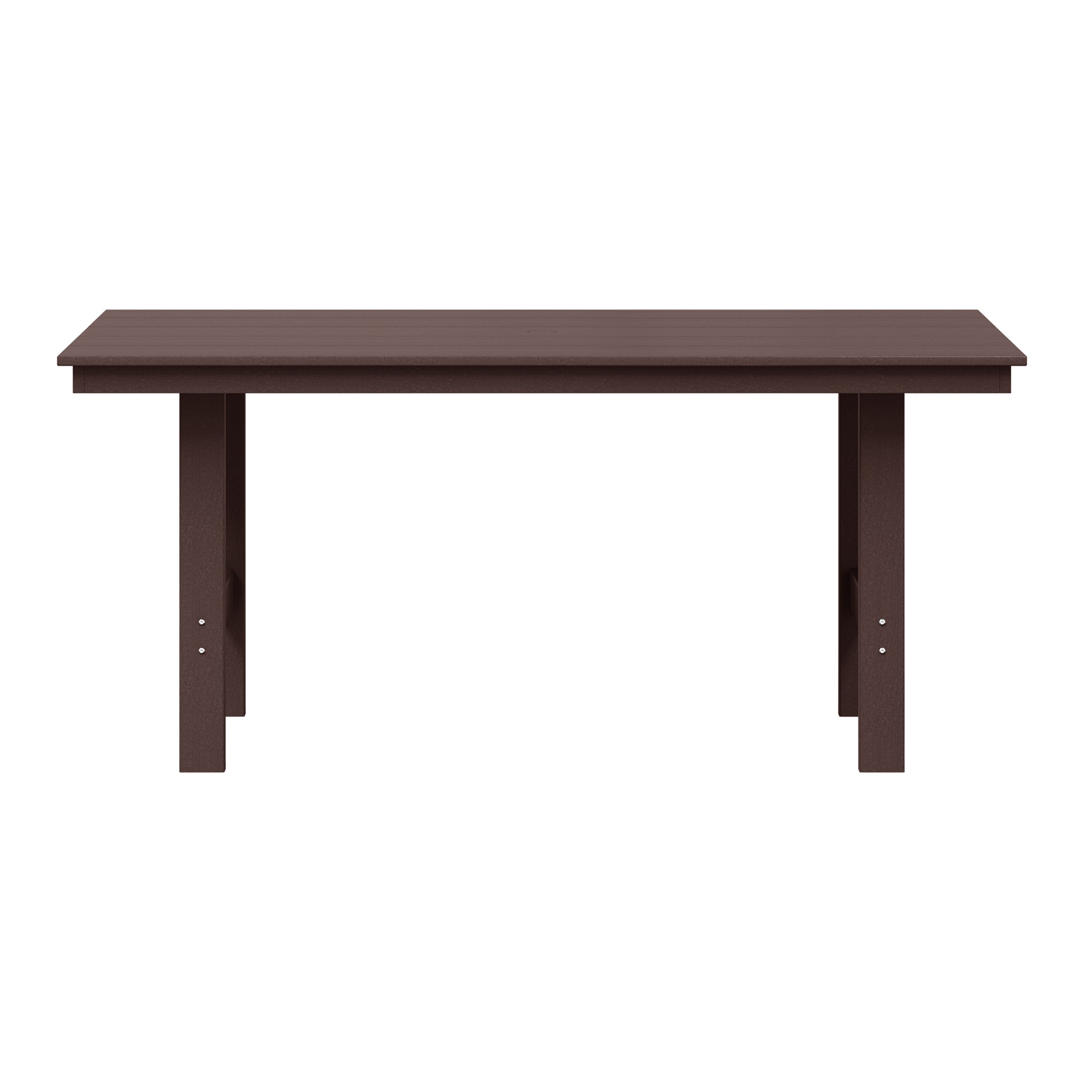 Ashore Outdoor Modern HDPE 66" Wide Rectangle Patio Dining Table for 6