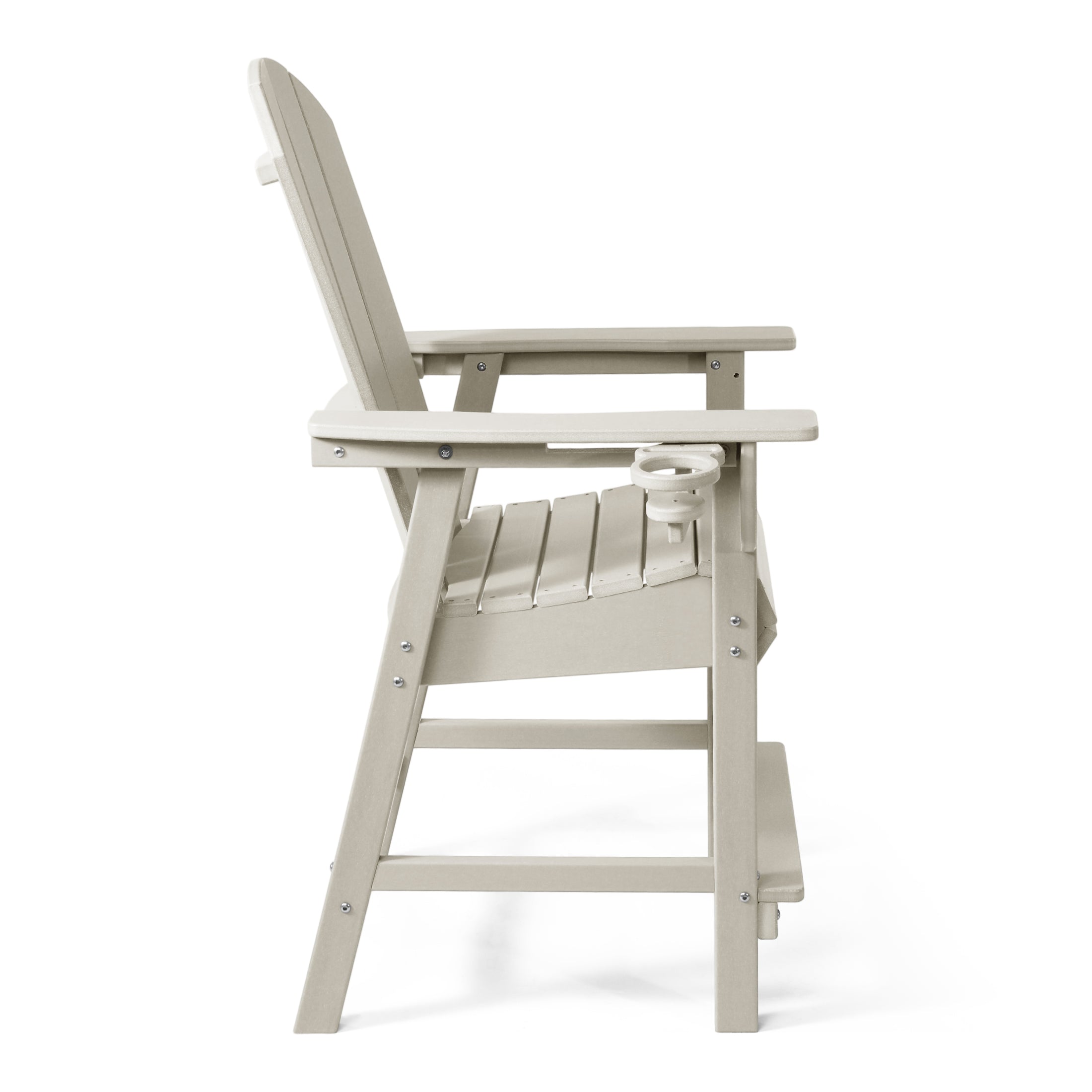 Malibu Outdoor HDPE  Tall Adirondack Counter Height Bar Chair With Cup Holder