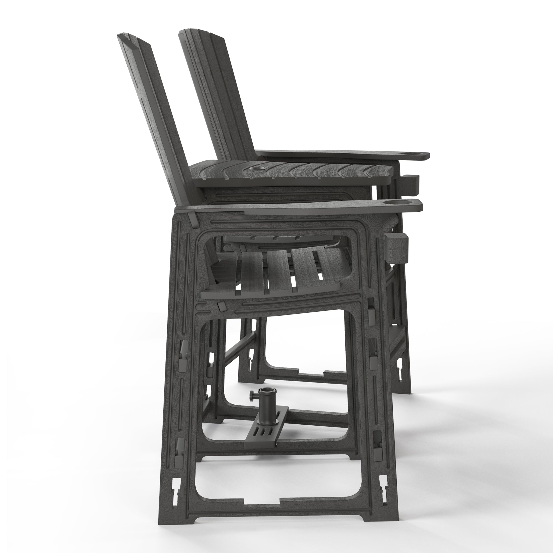 Azura Outdoor Tall Adirondack Chairs With Connecting Table Tray (Set of 2)