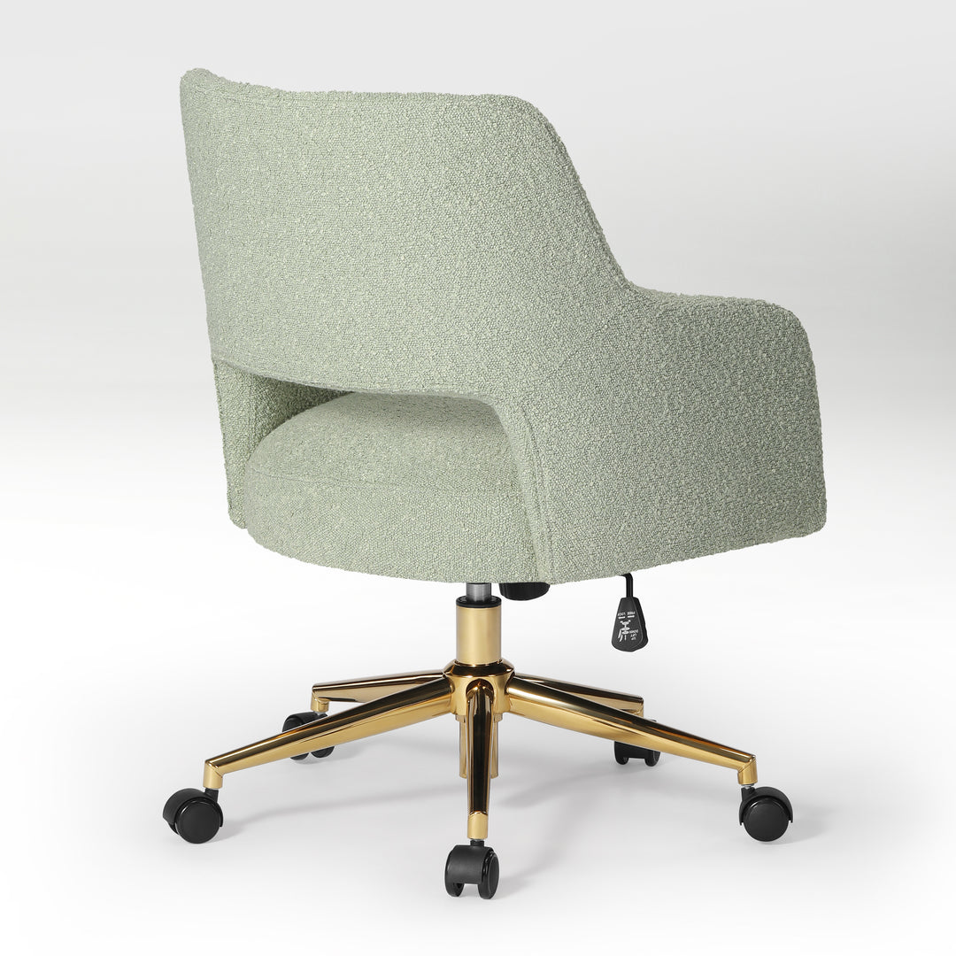 Genevieve Mid-Century Modern Swivel Office Vanity Chair with Wheels