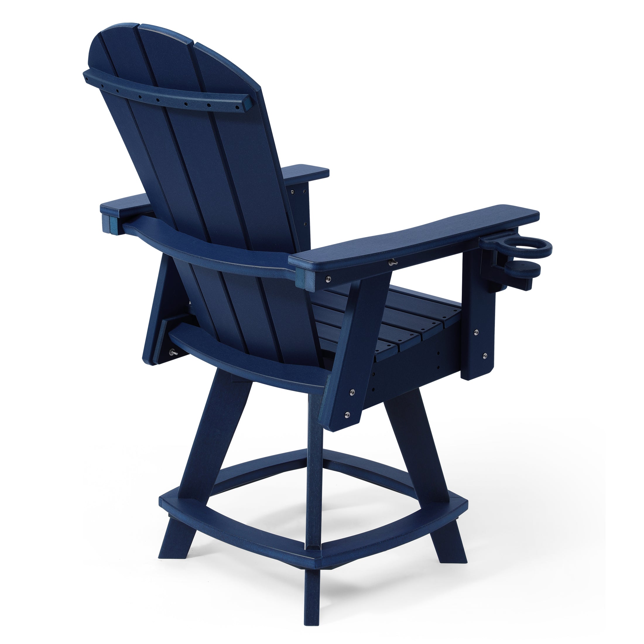 Malibu Outdoor HDPE Adirondack Swivel Counter Height Bar Chair With Cup Holder