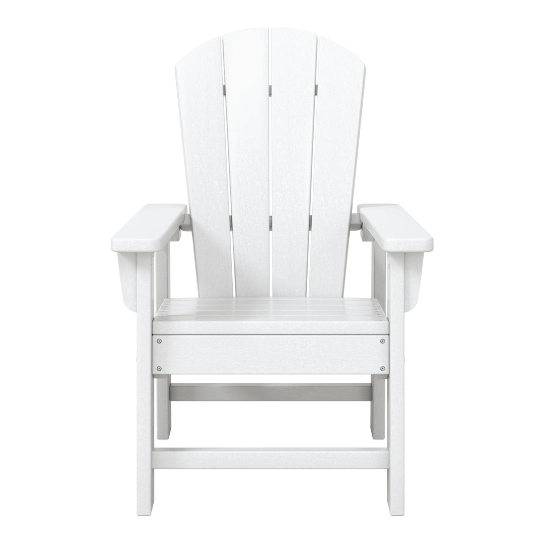 Malibu Kids 3-Piece Outdoor HDPE Adirondack Chairs With Square Side Table Set