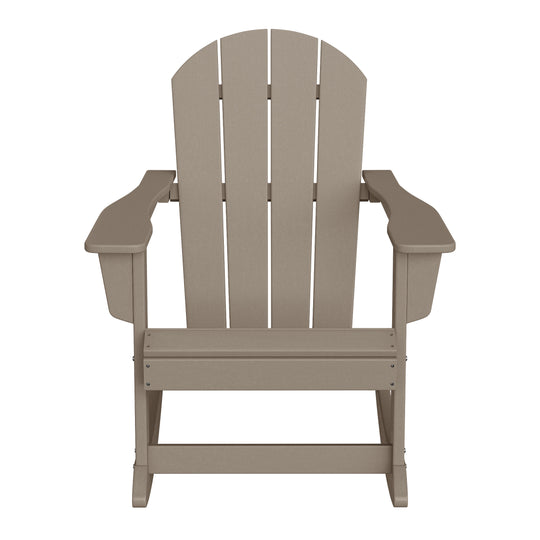 Malibu 3-Piece set Outdoor / Patio Poly Adirondack rocking chairs with a side table ( 2 seater )