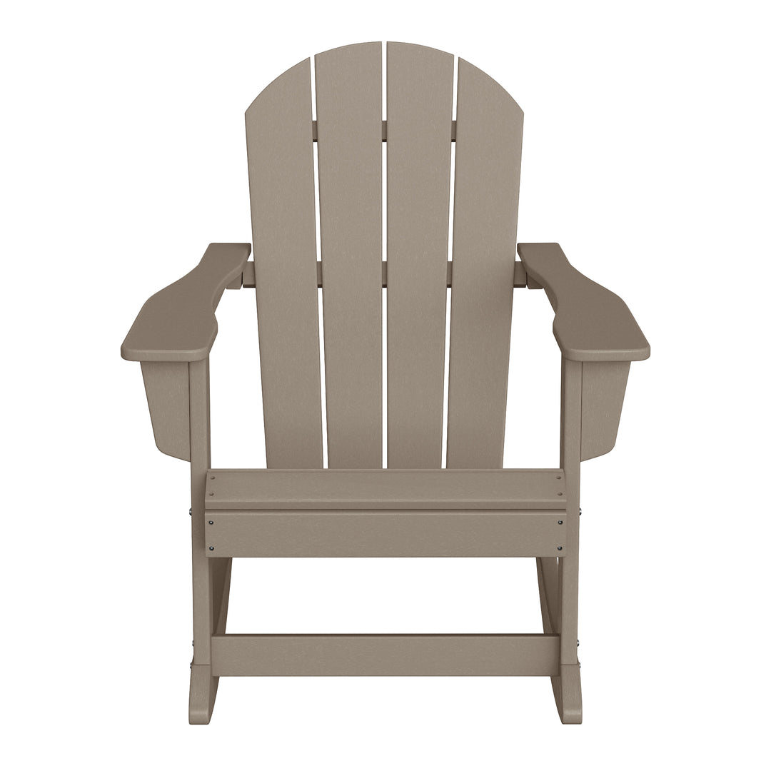 Malibu 3-Piece set Outdoor / Patio Poly Adirondack rocking chairs with a side table ( 2 seater )