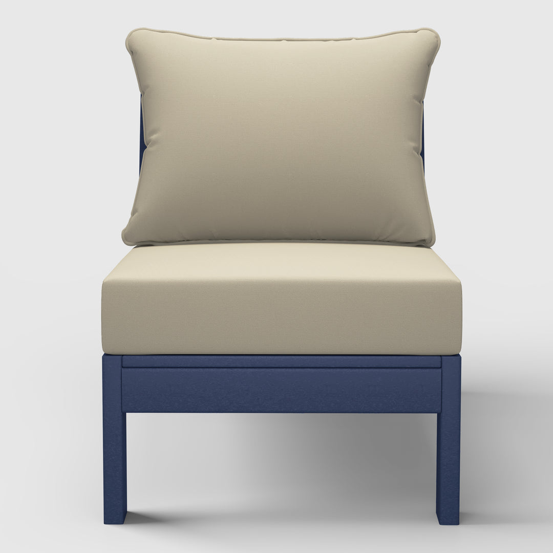 Avalon Outdoor HDPE Deep Seating Modular Armless Patio Chair with Patio Cushions