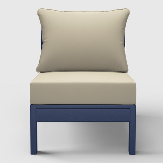 Avalon Outdoor HDPE Deep Seating Modular Armless Patio Chair with Patio Cushions