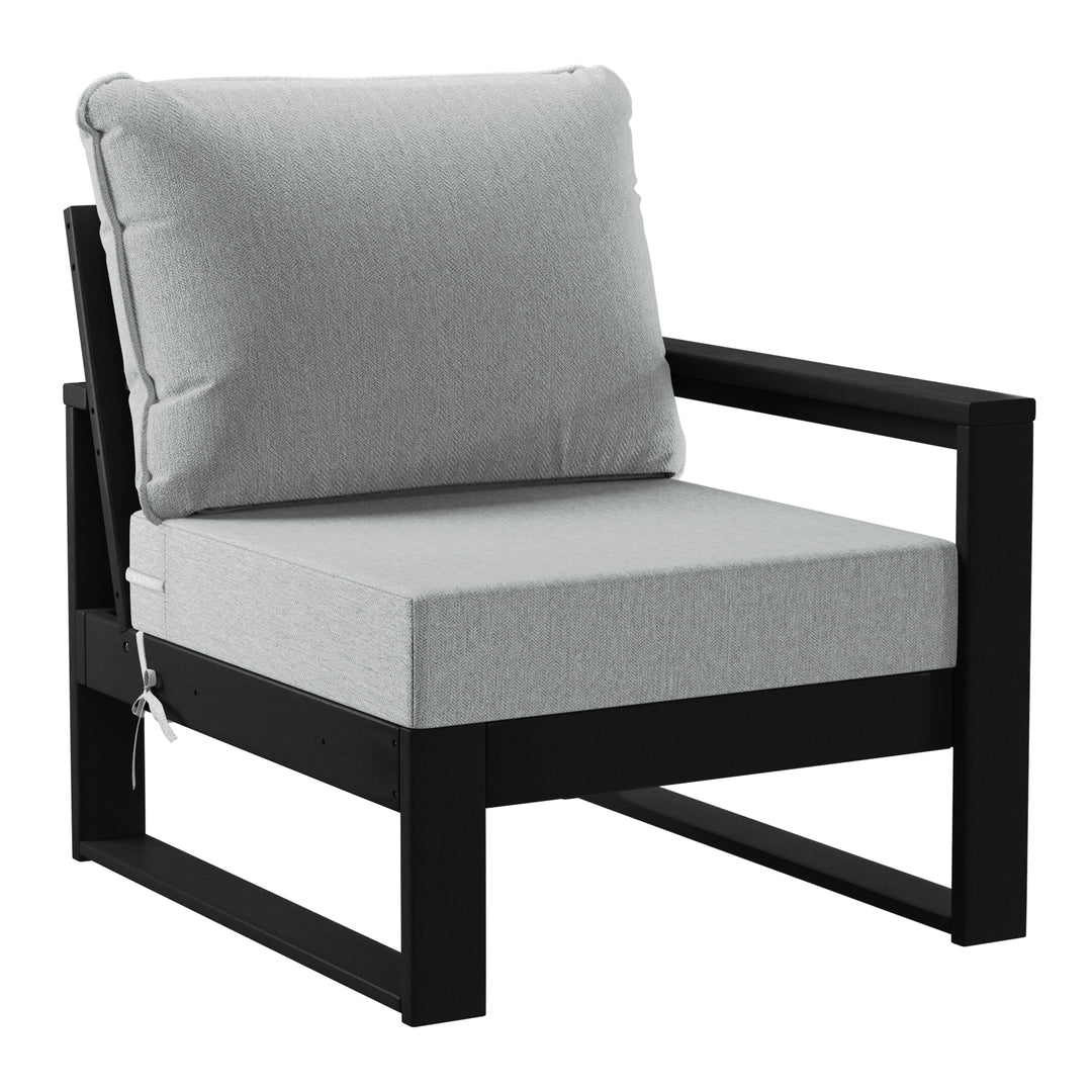 Montara Outdoor HDPE All-Weather Modern Deep Seating Patio Sofa with Waterproof Cushions