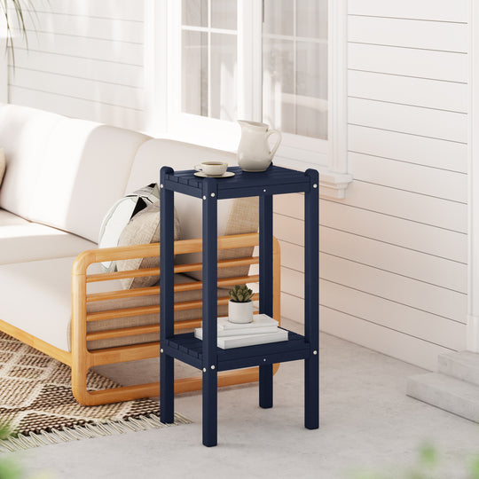 Malibu 36" Outdoor Adirondack HDPE 2-Tier Patio Side Table