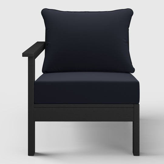 Avalon Outdoor Patio HDPE Left Arm Sectional Corner Club Chair with Patio Cushions