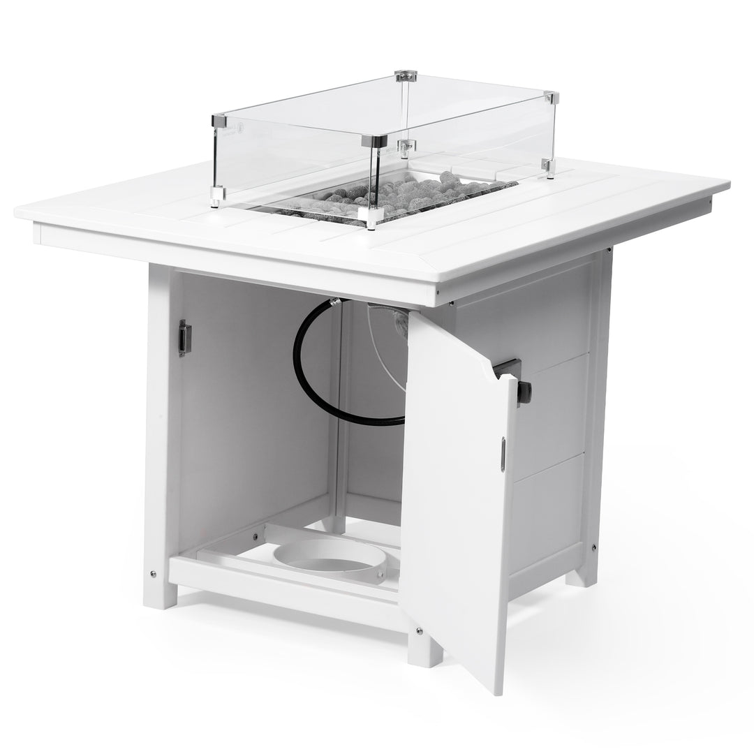 Helios 46" Modern Outdoor Patio Gas Propane Rectangular Fire Pit Table