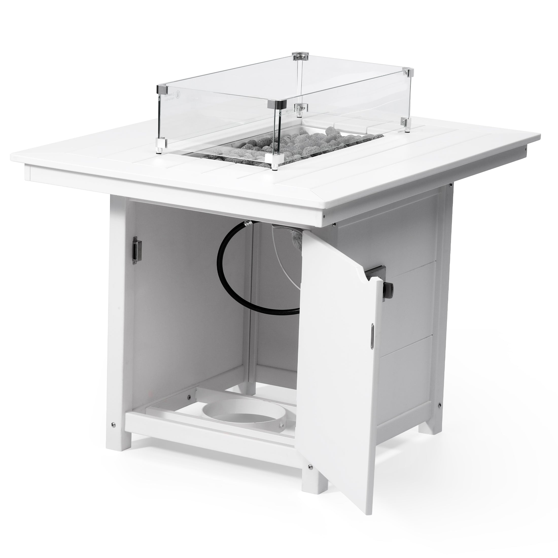 Helios 46" Modern Outdoor Patio Gas Propane Rectangular Fire Pit Table