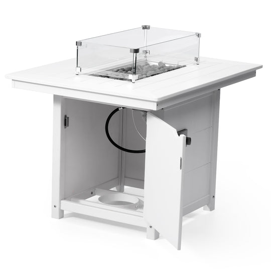 Helios 46" Modern Outdoor Patio Gas Propane Rectangular Fire Pit Table