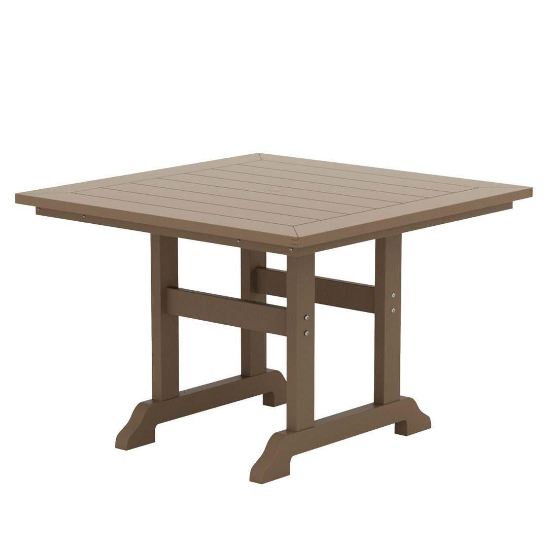 Malibu 5-Piece HDPE Square Patio Dining Table Set with Foldable Chairs