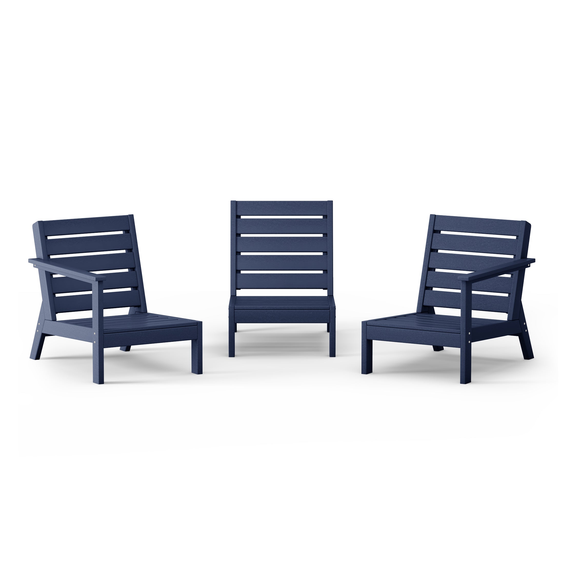 Avalon Outdoor Patio 3-Piece HDPE Deep Seating Sectional Sofa