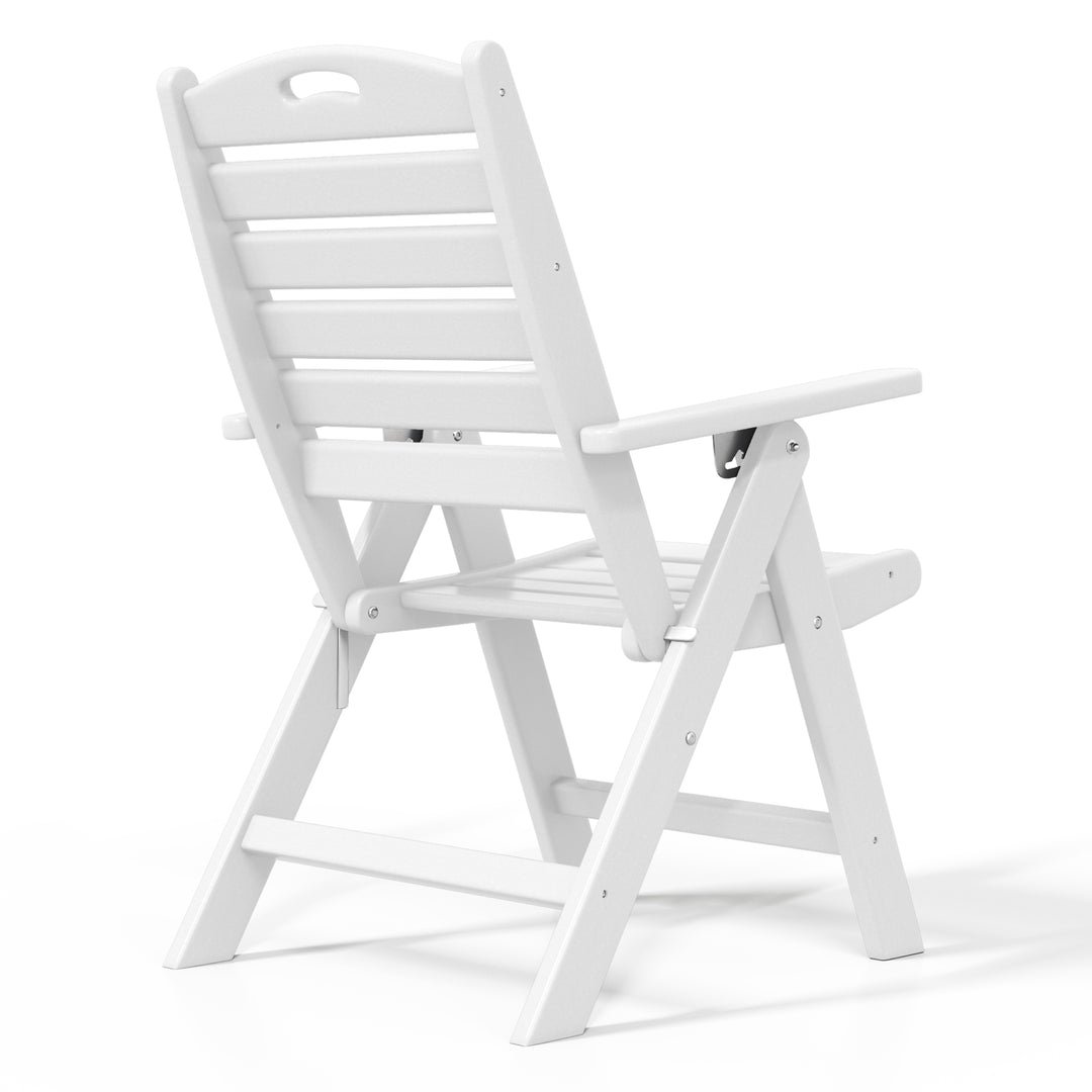 Azura HDPE Adjustable Highback Folding Outdoor Patio Dining Chairs Set of 2