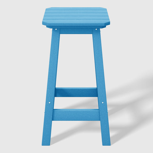 Malibu 24" HDPE Outdoor Patio Square Counter Height Bar Stool